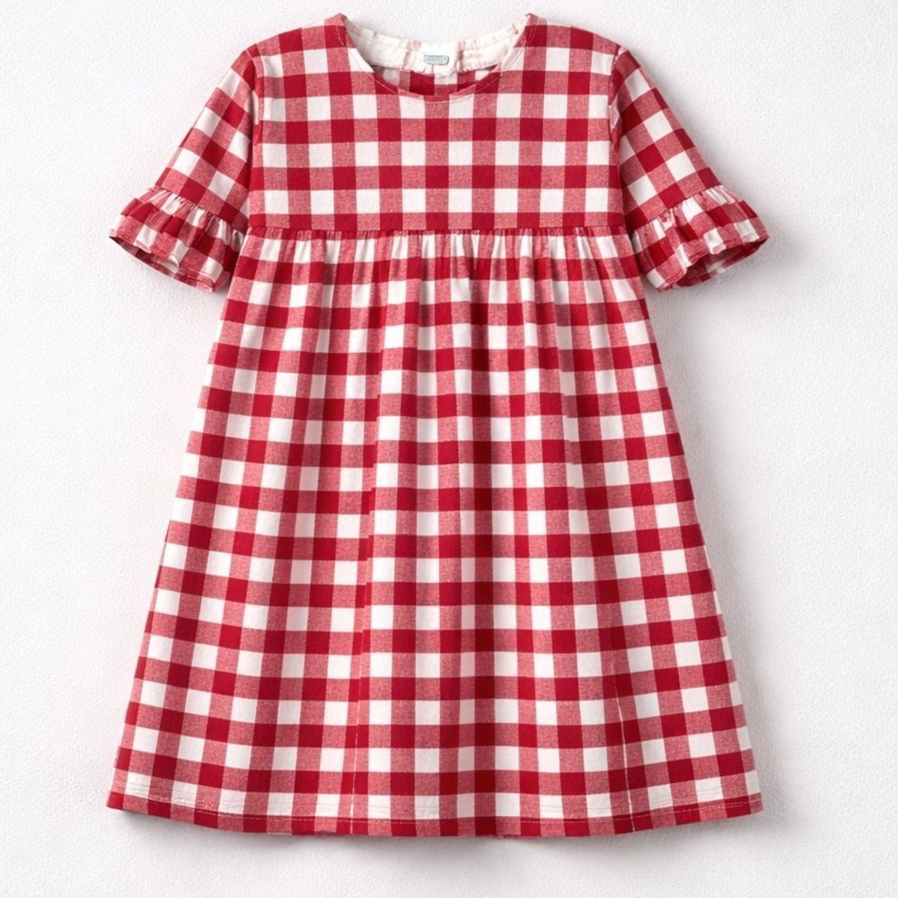 Bon Temps red and white gingham check Presley Couture cotton dress size 4T